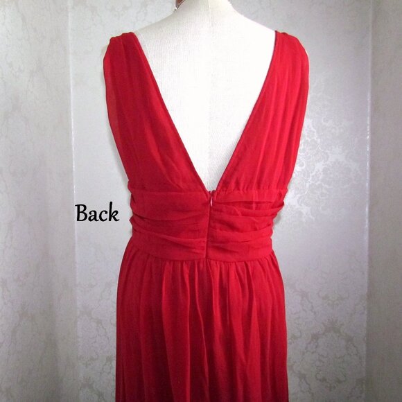 EVER PRETTY BALL GOWN, 16, NWT, BURGUNDY MAXI DRESS, GRACEFUL GRECIAN STYLE - Picture 5 of 8